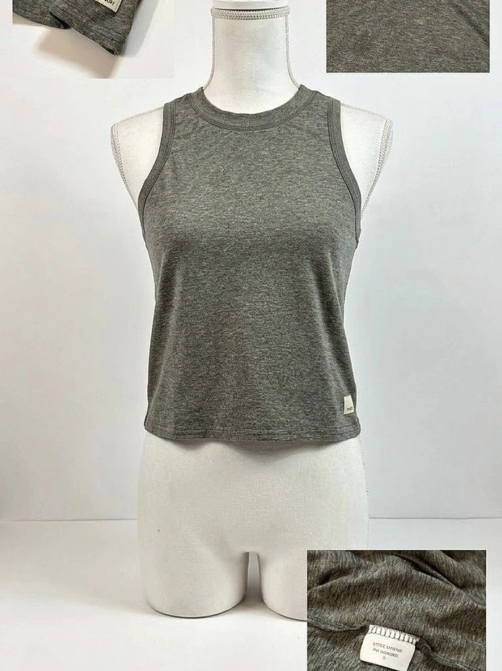 Vuori Energy Crop Tank Women'Small Gray Tank Top Small